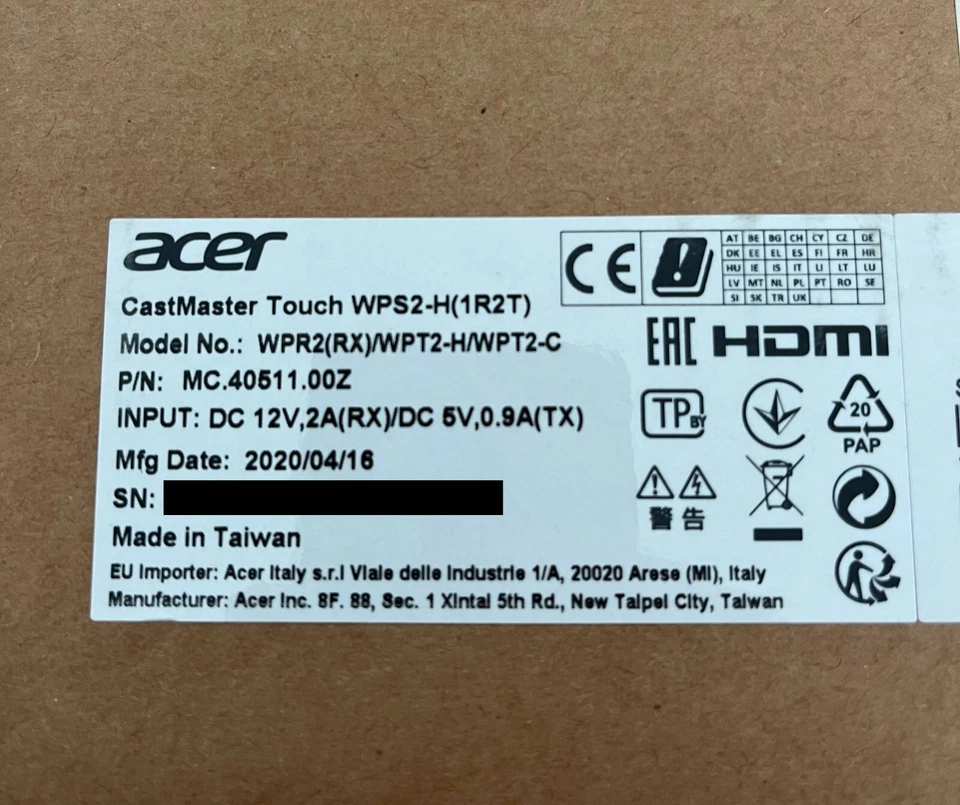 ACER CASTMASTER TOUCH WPS2-H (1R2T) - Imagem 3 de 3