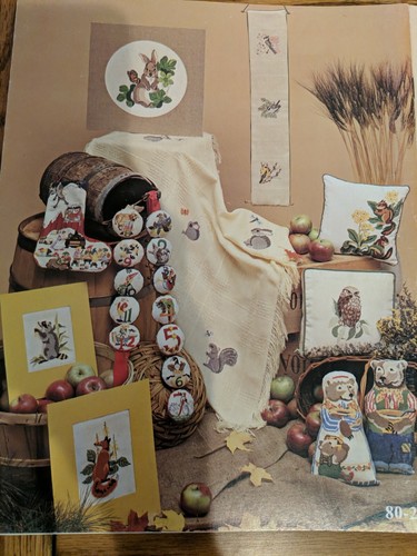 IBEX Cross Stitch Pattern Booklet: Creations by Barbara Eyre ~ VTG 1980 Rabbit + - Picture 2 of 4