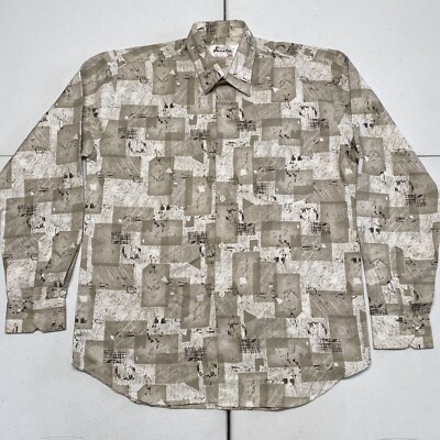 Senator Exclusive Garments Men's Size L Beige Long Sleeve Button Shirt