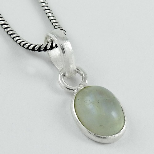 Birthday Gift Rainbow Moonstone Pendant Vintage 925 Sterling Silver E6 - Picture 4 of 7