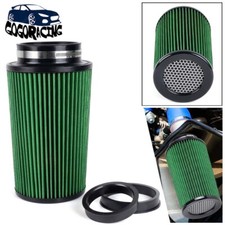 3" 3.5" 4" High Flow Cold Air Intake Filter Inlet 3 Sizes in 1 Green 10.5" Tall
