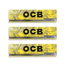 OCB Solaire King Size Slim Rolling Papers  Tips 32 Leaves Each 3 Booklets 