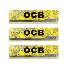 OCB Solaire King Size Slim Rolling Papers + Tips 32 Leaves Each (3 Booklets)