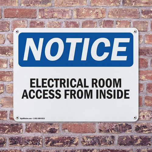 (2 Pack) Electrical Room Access From Inside OSHA Notice Sign Decal Metal Plastic - 第 4/21 張圖片