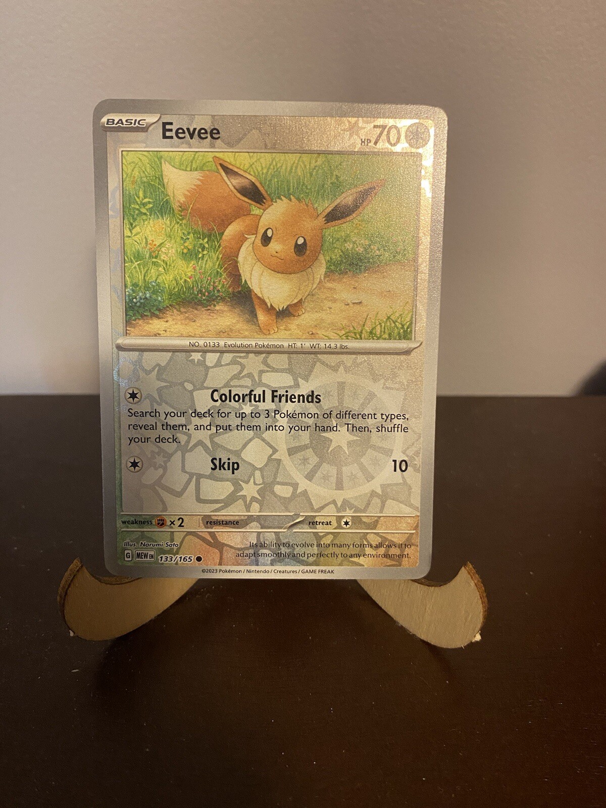 Pokémon TCG SV 151 Eevee Reverse Holo 133/165 NM