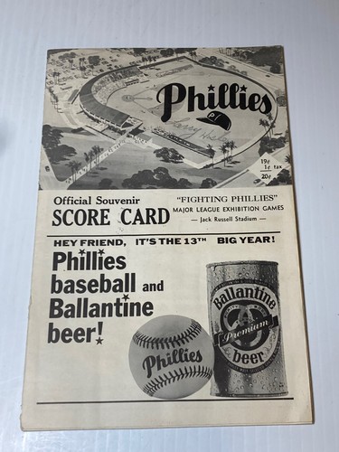 1967 Philadelphia Baseball Phillies Spring Training Program Signed Autographed - 第 5/14 張圖片