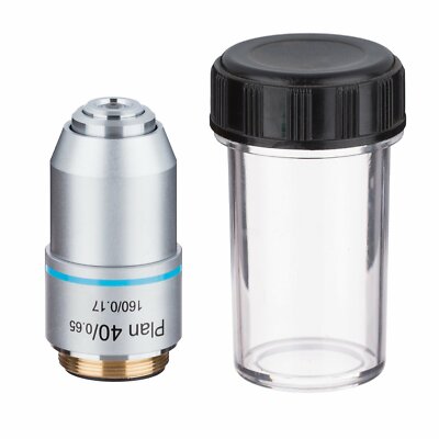 AmScope PA40X 40X  Plan Achromatic Microscope Objective Lens + Container