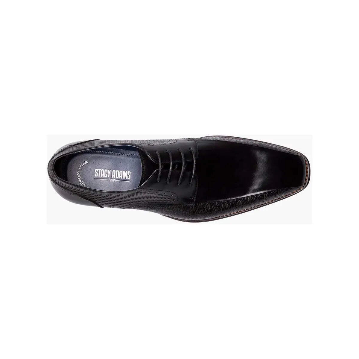 シモンズシース Stacy Adams Simmons Bike Toe Oxford Men's Shoes Black 25674