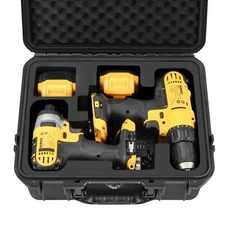 Case for Dewalt Cordless Drill/Impact Driver Set - Waterproof Hard Tool Box