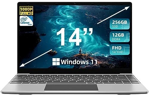 jumper Laptop 14 Inch with 12GB LPDDR4 256GB SSD, Intel Celeron Quad Core CPU