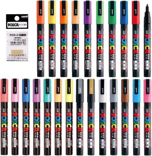 Posca Marker Acrylic Paint Pens Fine Point Tip Width 0.9-1.3Mm 24 Colors PC-3M, - Picture 11 of 12