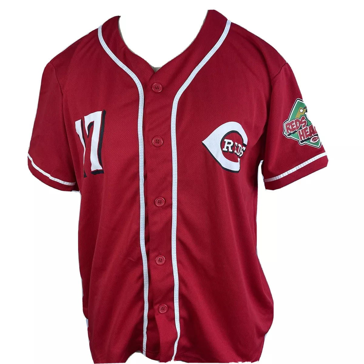 MLB Cincinnati Reds Red Heads 2017 17 Youth Baseball Jersey Size Large/XL