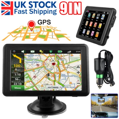 9inch Car Truck Sat Nav GPS Navigation 8GB Free Lifetime UK+EU Maps Touch Screen