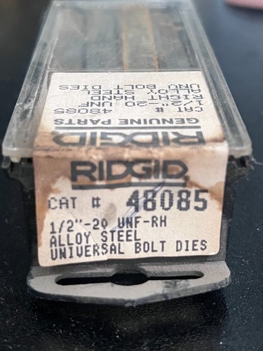 RIDGID 1/2" - 20" UNF Alloy Steel Universal Bolt Dies 48085 - 1 Pack - Picture 3 of 4