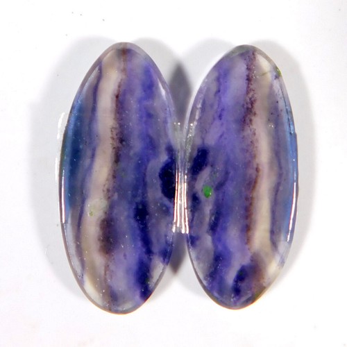 Natural Marvelous Rainbow Fluorite Pair 37.95Cts. Oval Cabochon Loose Gemstone - Picture 2 of 3