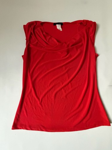 Jennie & Marlis Women's Size M Red Draped Cowl Neck Sleeveless Top