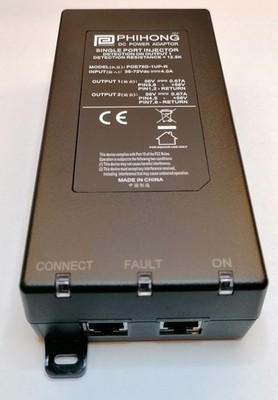 Phihong POE75D-1UP-R POE DC/DC Injektor 1-Port 75W OUT: 2x56V / 2x0,67A IN: 36-7