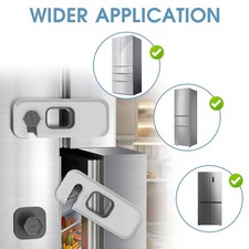 2 Pack Fridge Locks Child Safety Baby Proofing Refrigerator Cabinet Drawer, Grey