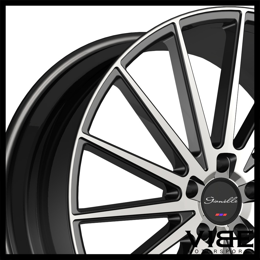 22" GIANELLE VERDI MACHINED BLACK CONCAVE WHEELS RIMS FITS MASERATI GHIBLI