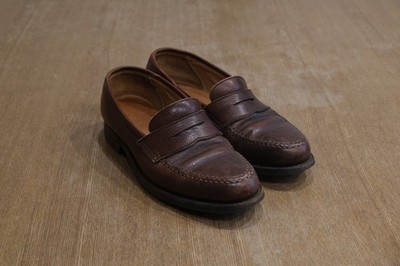 Crockett & Jones Mens Boston Leather Brown Penny Loafers 6.5 E 5.5 UK