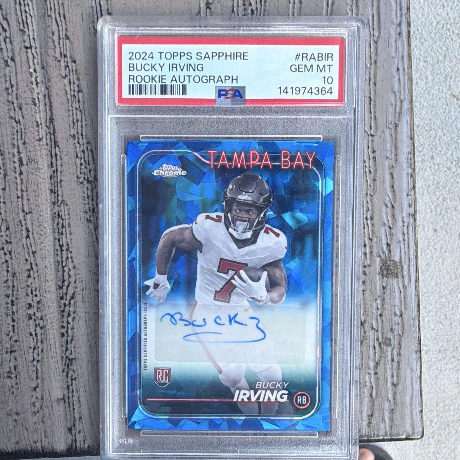 Bucky Irving Topps Chrome Sapphire Rookie Autographs #RABIR Base