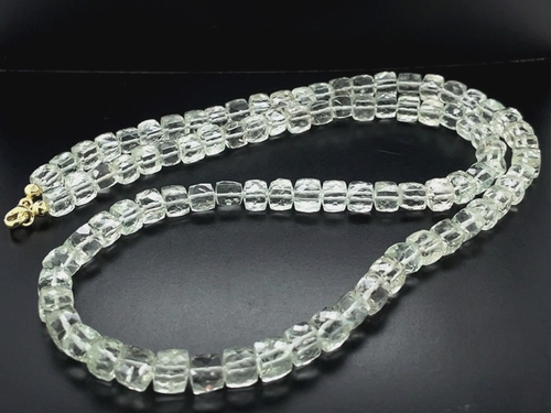 SCHMUCKJAGD COLLIER 925/- SILBER VERGOLDET MIT PRASIOLITH