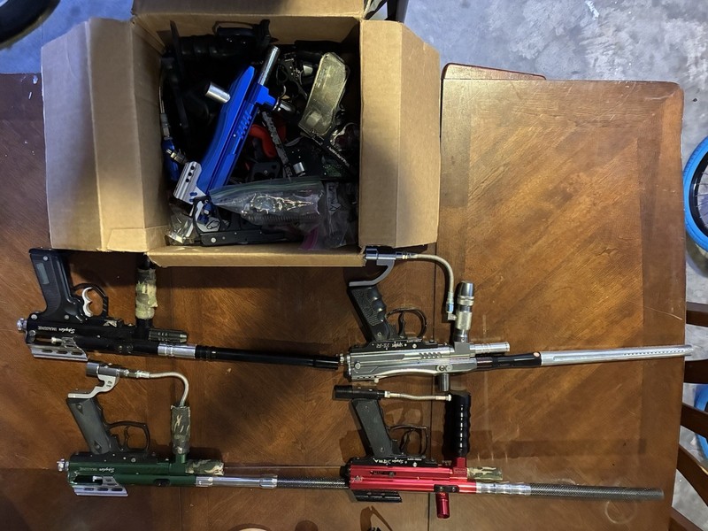 Spyder Paintball Marker Package Lot tested and working order w/ lots of parts 