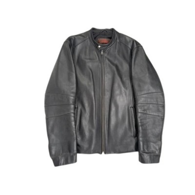 Danier Leather Racer Biker Jacket Mens Black Size XL - Vintage