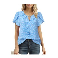 SHORT SLEEVE DRESSY CASUAL TOP, SIZE XL, 1EE-...