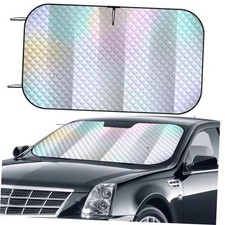 Car Windshield Sun Shade, Folding Car Shades for Front Windows UV Iridescent