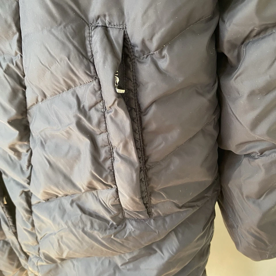 Chaqueta acolchada de plumón de ganso Eileen Fisher abrigo cremallera broches de presión buena negra grande nailon Foto 4 de 4