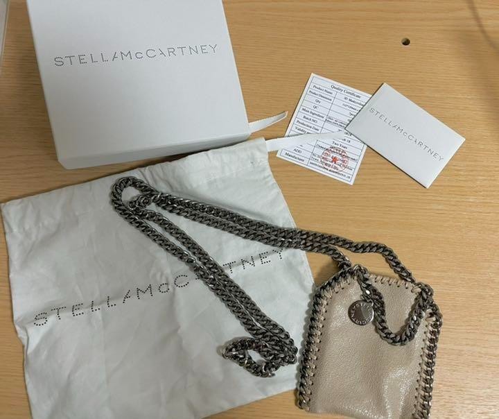 Borsa a tracolla Stella Mccartney in ecopelle Falabella originale beige media...