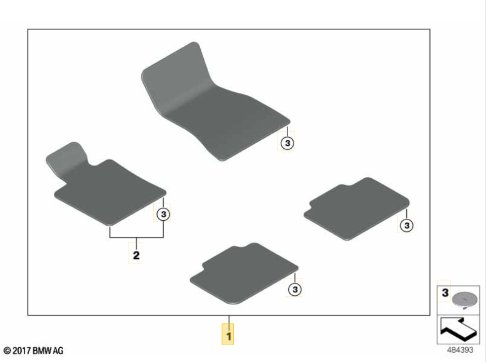 BMW 6 Gran Turismo G32 Floor Mat Set RHD Genuine 51476998191