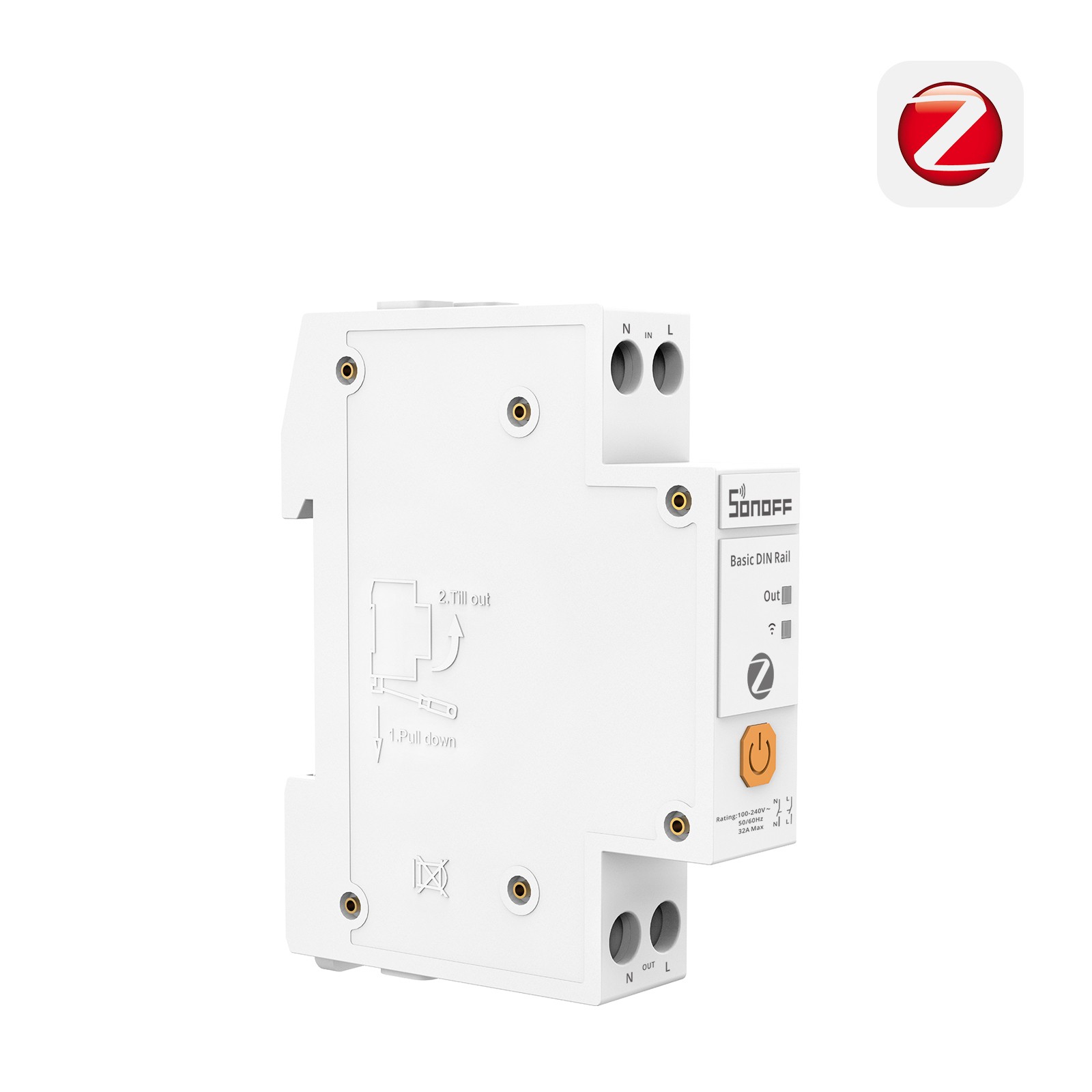SONOFF BASIC-ZB1GSP Zigbee DIN Rail Switch 32A Power Monitor Overload Protection