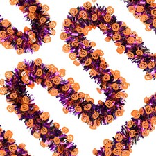 66 FT Halloween Glitter Tinsel Garland Black Purple