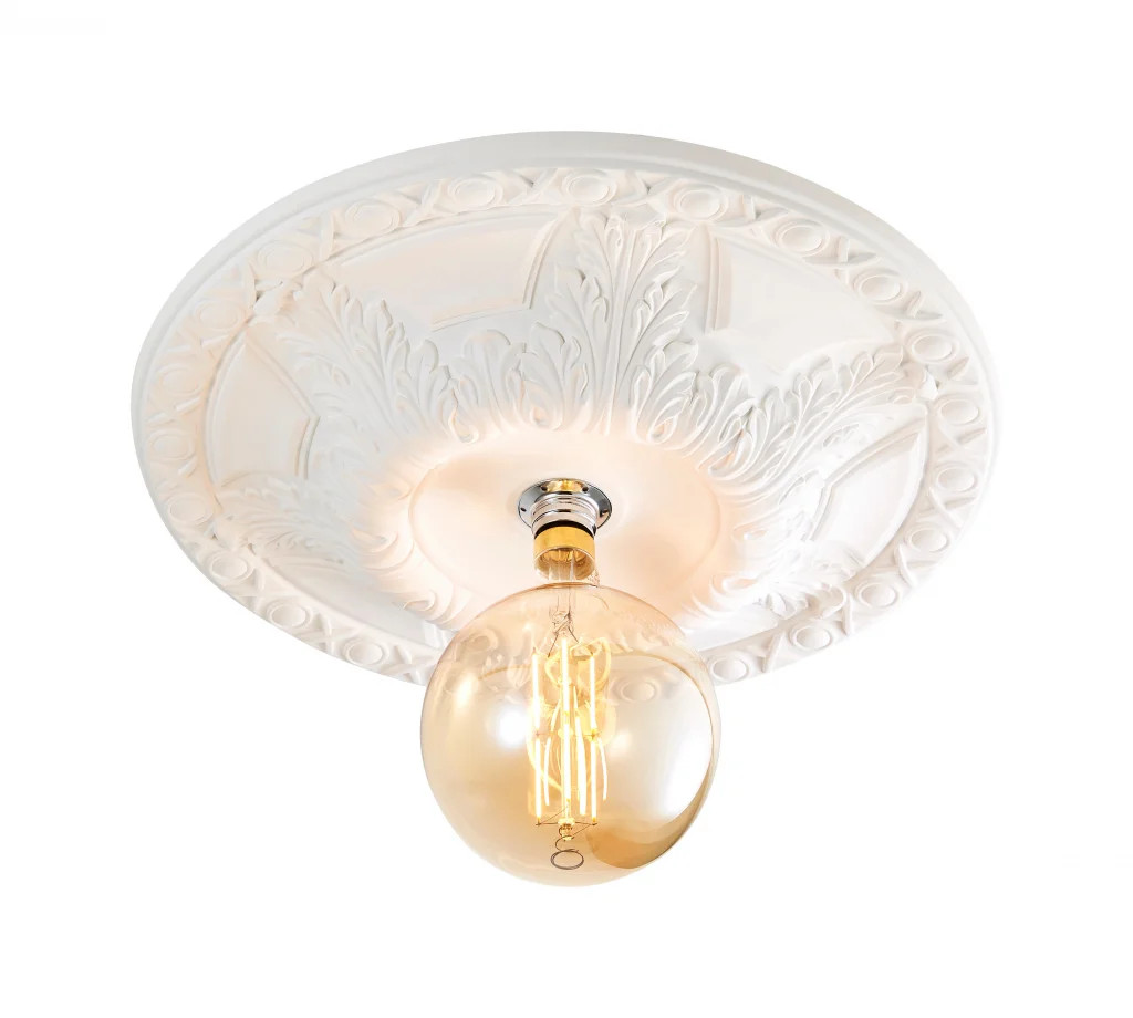 Ceiling Light White Motril Batten Holder 50cm Plaster InLight INL-37216
