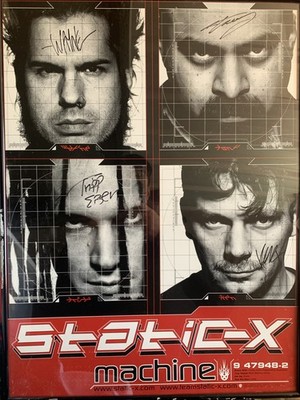Poster 2001 Static X Machine original promo SIGNED And Framed
