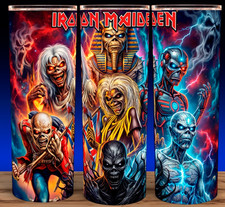 Vaso taza de metal pesado Iron Maiden Eddie the Head Skulls Collection 20 oz