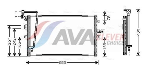 Fits AVA SB5039 AIR CONDITIONING RADIATOR SAAB 9-5 (1998) 2.2 TID