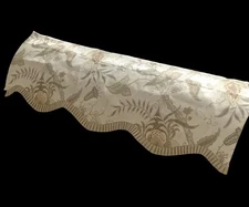 Valance 50” X 16” Pleated Scalloped Edge Rod Pocket Cream Tan Yellow Lined