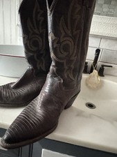 Chocolate Lizard Skin Women s Tony Lama Boots Size 7.5
