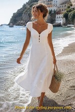 New White EYELET Cottagecore MIDI Milkmaid DRESS Fashion Nova SIZE XL Fits M/L