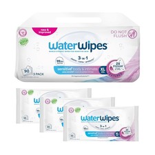 WaterWipes Sensitive Whole Body Cleansing Wipes, 99.9 Purified Water, XL, 90 CT