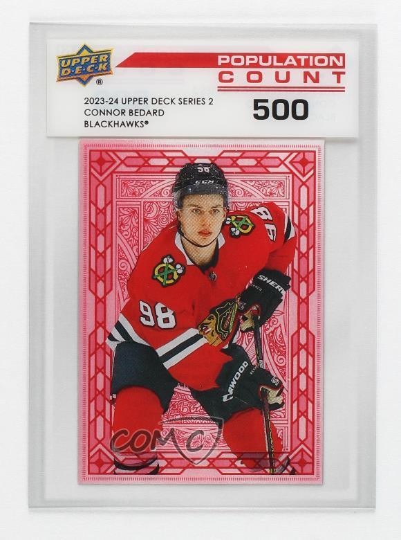 2023-24 Upper Deck Series 2 Population Count 500 Connor Bedard #PC-60 Rookie RC