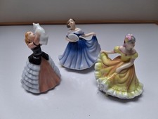 3 x Royal Doulton Minature Figurines. Susan (with cat) Ninette and Elaine