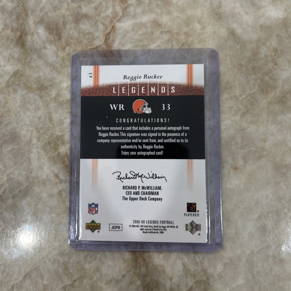 2006 Upper Deck Legends Legendary Signatures #43 Reggie Rucker Auto Browns - Image 4 of 4