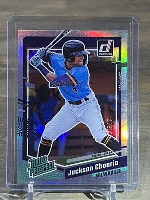 2023 Panini Donruss Jackson Chourio Rated Prospect Career Stat Line Holo #/290
