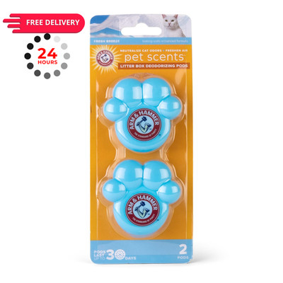 Arm & Hammer Cat Litter Box Deodorizer Pods, Fresh 2 Count (Pack of 1), Blue