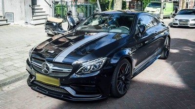 Gray 6'' Hood Rally Racing Stripes Graphics Stickers For Mercedes C-Class C63 AMG