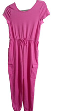 Junior Girl Teen Pink Preppy Jumpsuit Size 10-12 New With Pockets